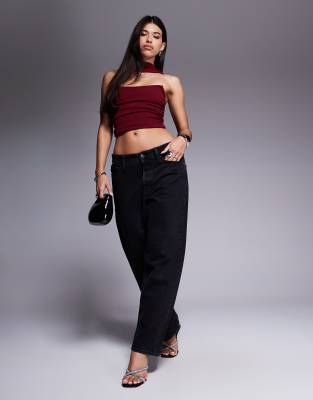 Asos Design Bandeau Top With Scarf Neck Detail