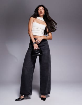 Asos Design Bandeau Top With Scarf Neck Detail