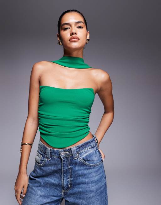 ASOS DESIGN bandeau top with scarf neck detail