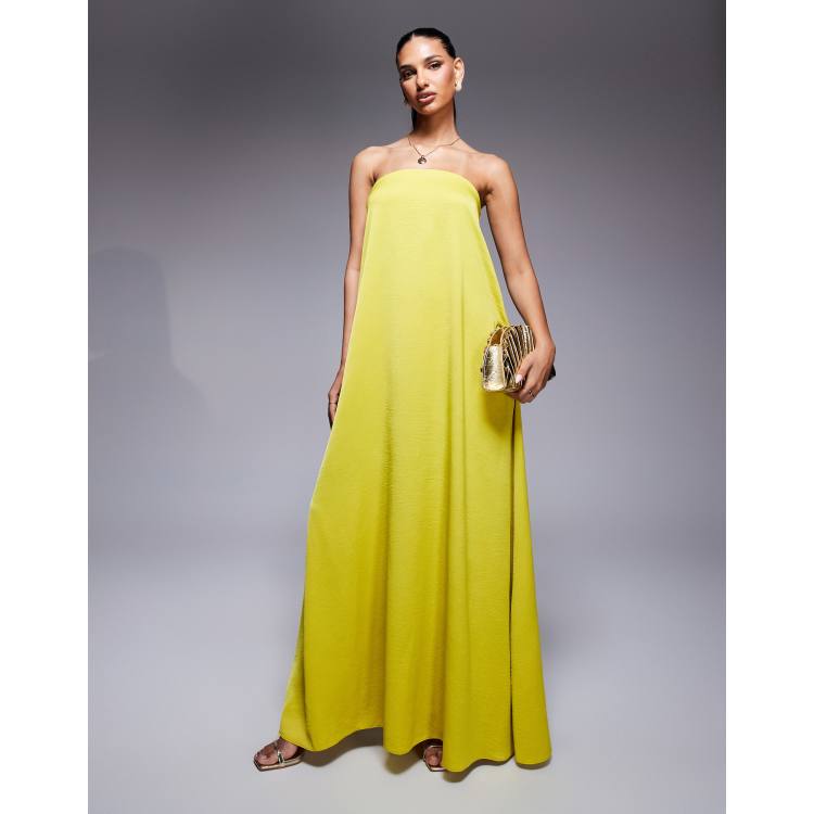 white christmas dresses Rent Asos Design Channel Detail Halter Neck Trapeze Tiered Maxi Dress In  Bright Orange main image 1