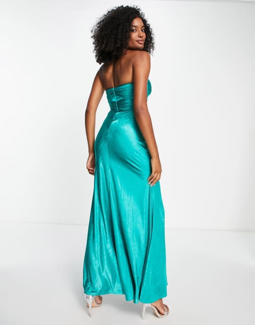 Asos design bandeau crop outlet top maxi prom dress