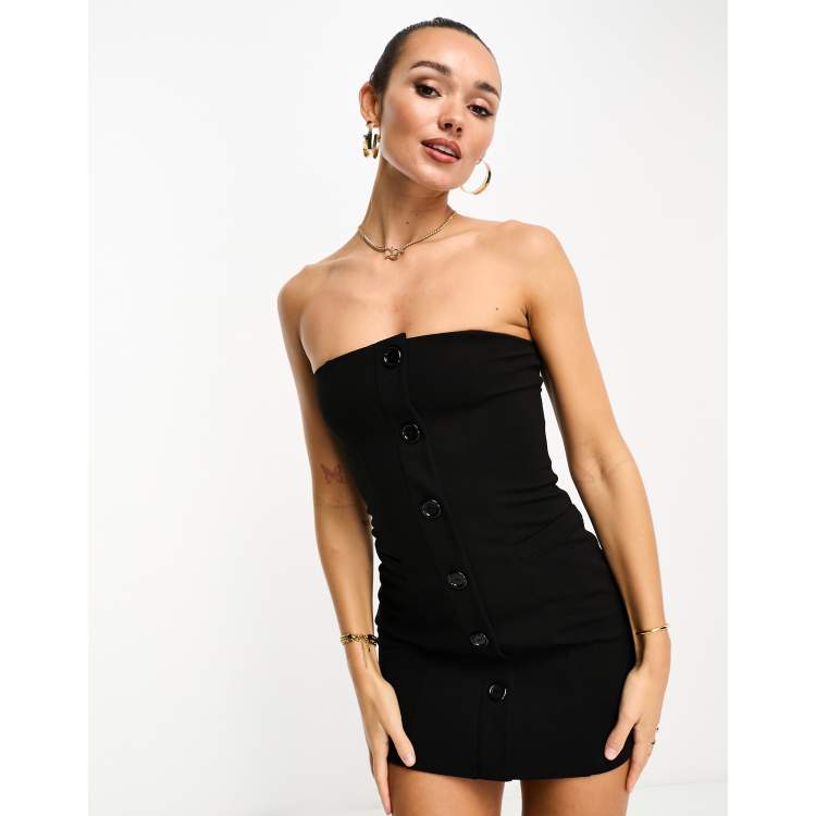 Asos design mini tux dress outlet with self tie belt