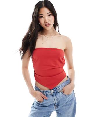 ASOS DESIGN - Bandeau van gladde stof met striksluiting op de rug in ...