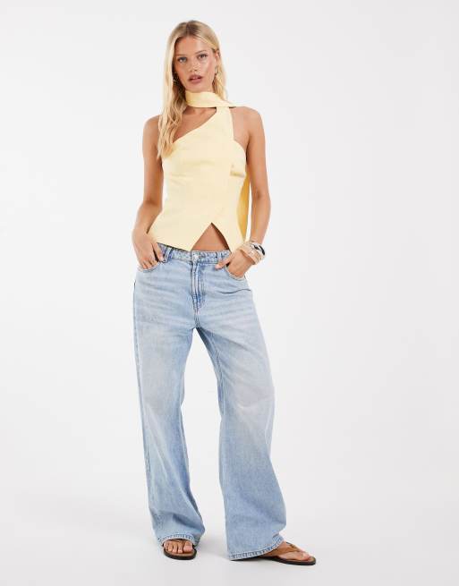 ASOS DESIGN bandeau waist coat with wrap neck scarf detail, 3 of 4