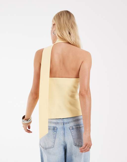 ASOS DESIGN bandeau waist coat with wrap neck scarf detail, 4 of 4