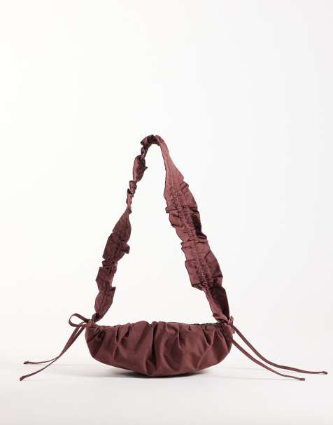ASOS DESIGN bandoulière froncée marron clair - view 1