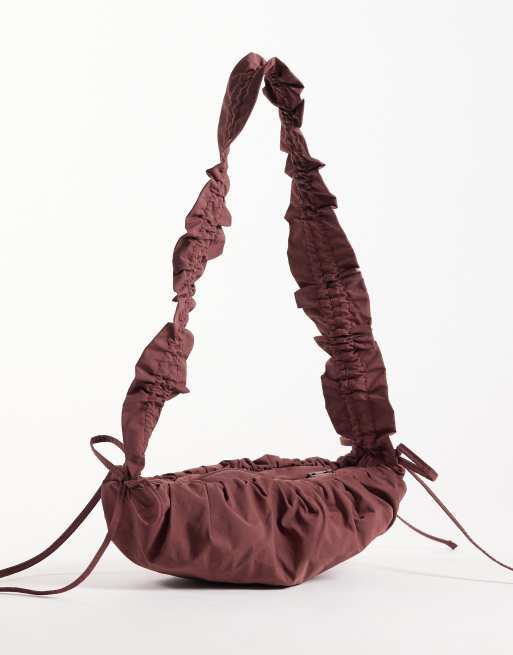 ASOS DESIGN bandoulière froncée marron clair, 4 de 4