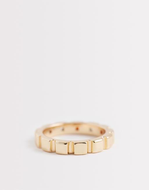 ASOS DESIGN – Bandring in Goldoptik mit eckigem Schmuckstein, 3 von 3
