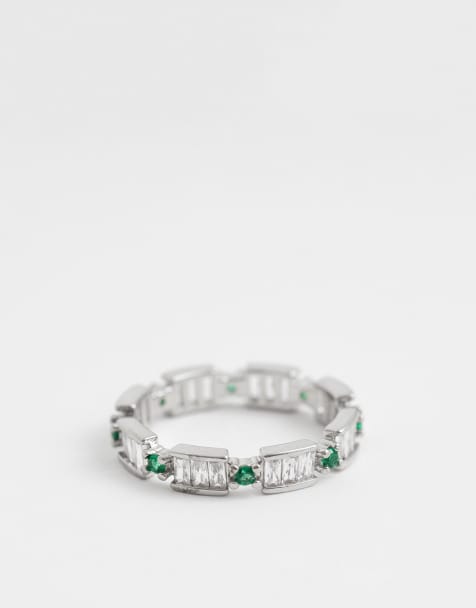 ASOS DESIGN - Bandring met ronde zirkonia kristallen steentjes in zilver - view 1