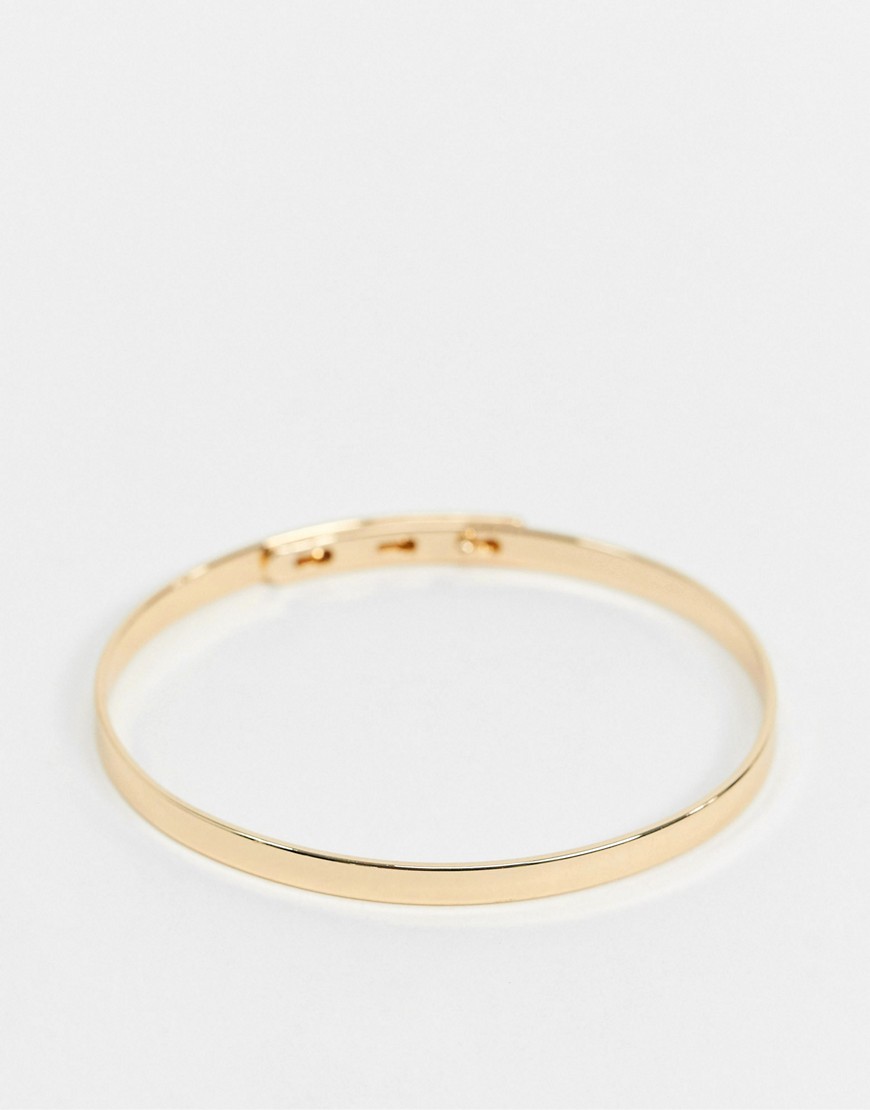 ASOS DESIGN bangle bracelet in minimal design in gold tone