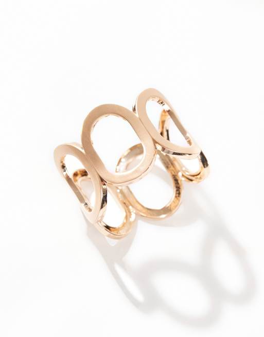 ASOS DESIGN bangle bracelet with circle detail in gold tone, 3 of 4