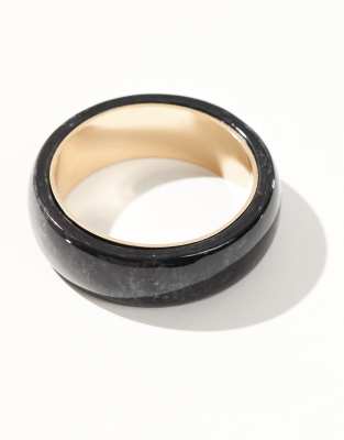 Asos Design Bangle Bracelet With Marbled Detail