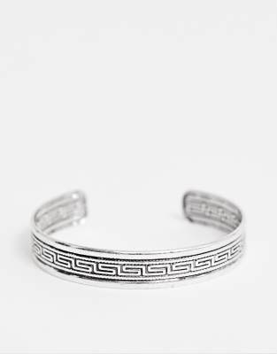 ASOS DESIGN  Silverfärgat armband med präglat mönster Silver
