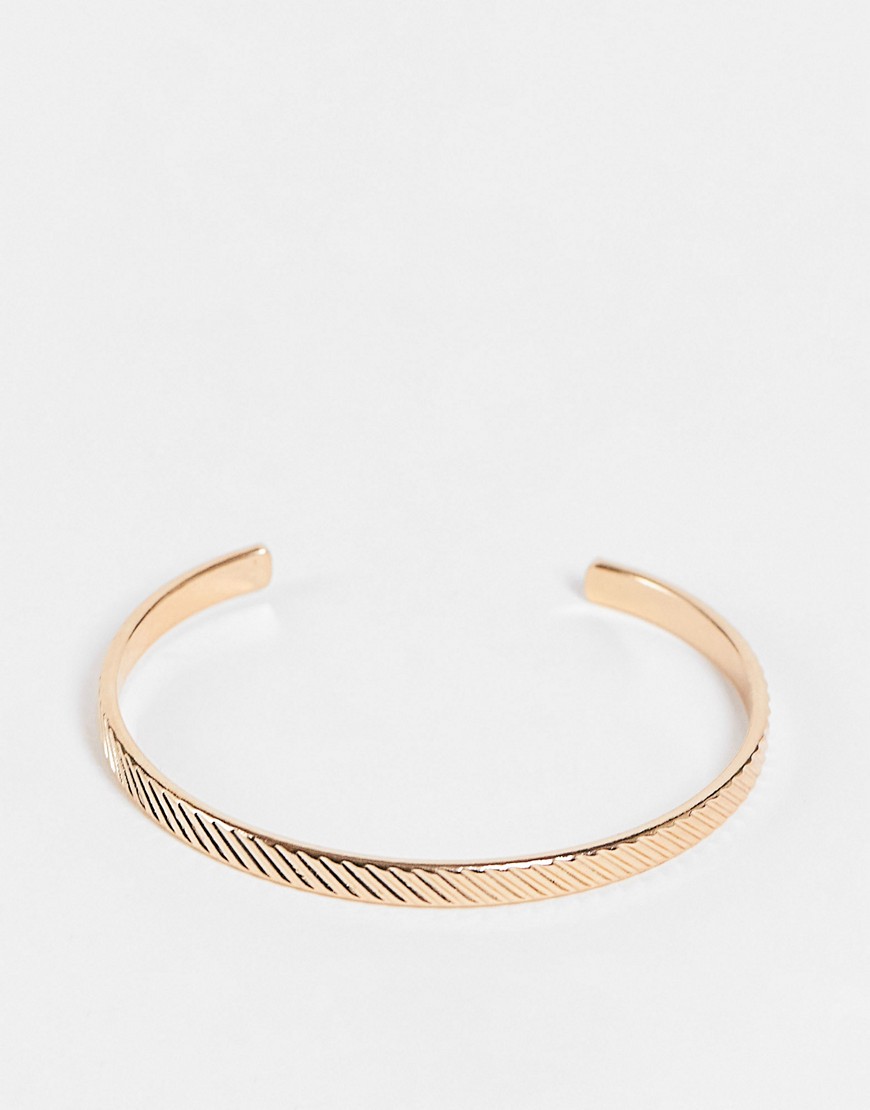 ASOS DESIGN bangle with texture in gold tone