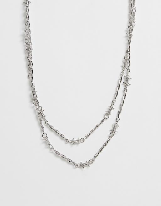 Barbed wire necklace on sale silver