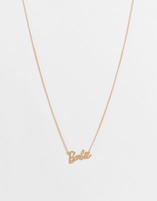 ASOS DESIGN Barbie necklace in gold tone