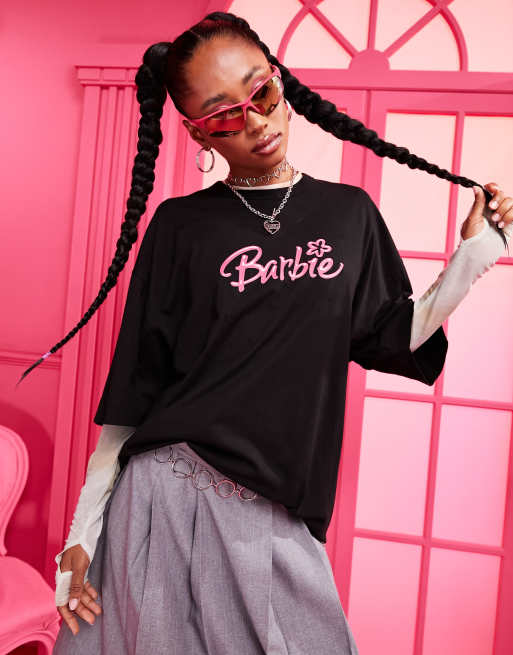 ASOS DESIGN Curve Barbie x Hello Kitty oversized tee & leggings