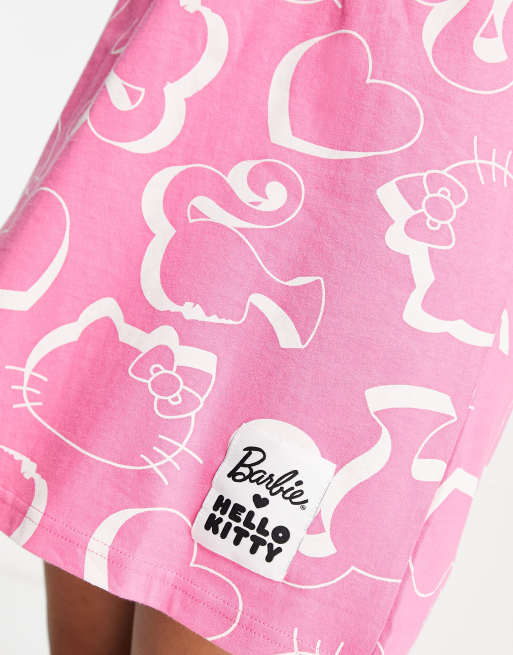 ASOS DESIGN - Barbie x Hello Kitty - T-shirt de nuit - Rose, 3 de 4