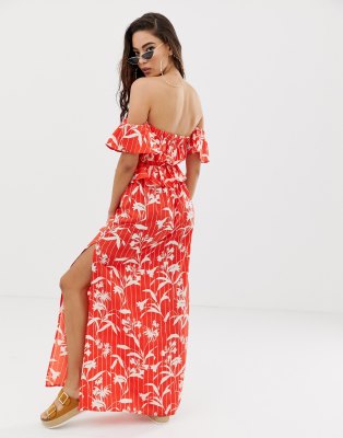 bardot maxi beach dress