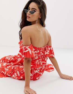 bardot maxi beach dress