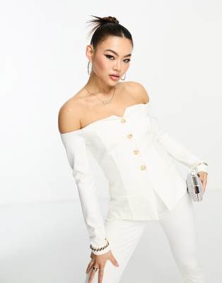 ASOS DESIGN BARDOT BLAZER TOP 