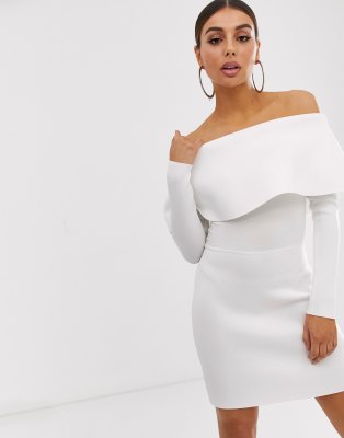 ASOS DESIGN bardot fold mini dress | ASOS