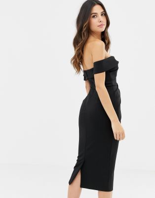 Asos design bardot outlet fold wrap