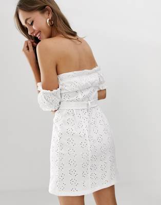 bardot broderie dress