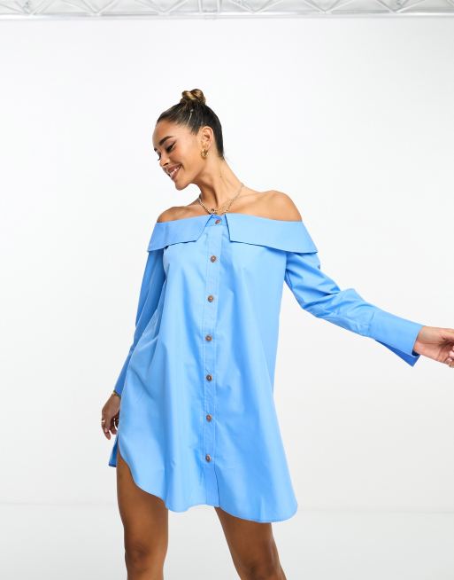 Horn button cheap shirt dress