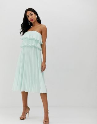 strapless dress with ruffle top
