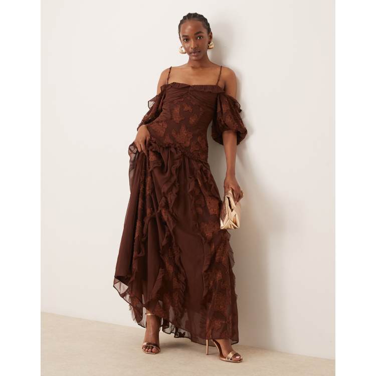 アメリ MEDI OFF SHOULDER PUFF SLEEVE DRESS Ameri（アメリ）の「MEDI OFF SHOULDER PUFF SLEEVE DRESS