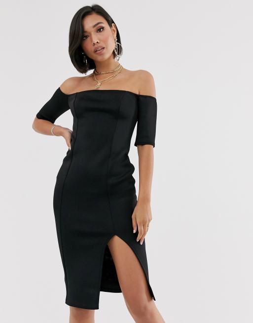 Asos black scuba dress sale