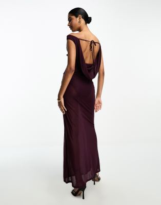 Plum bardot outlet dress