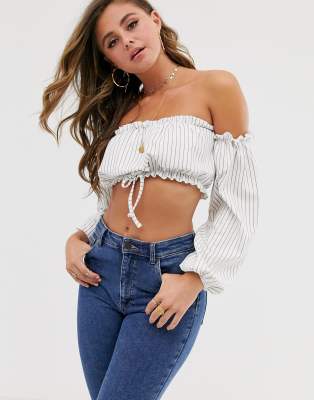 asos white bardot top