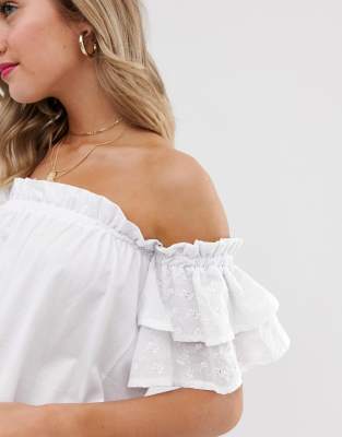 asos white bardot top