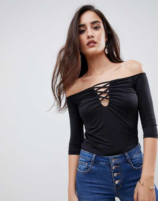 Asos bardot outlet top