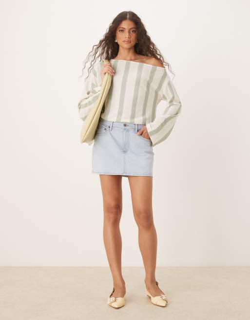ASOS DESIGN – Bardzo luźny dżersejowy top z odkrytymi ramionami w paski, 3 z 4