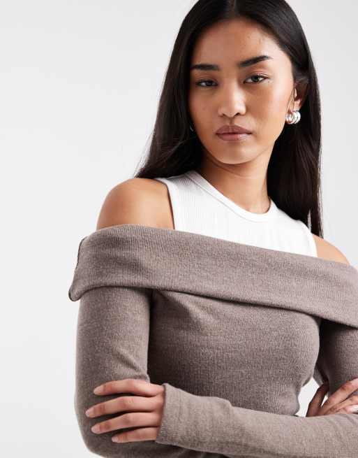 ASOS DESIGN – Bardzo miękki dwuwarstwowy top z odsłoniętymi ramionami, 2 z 4