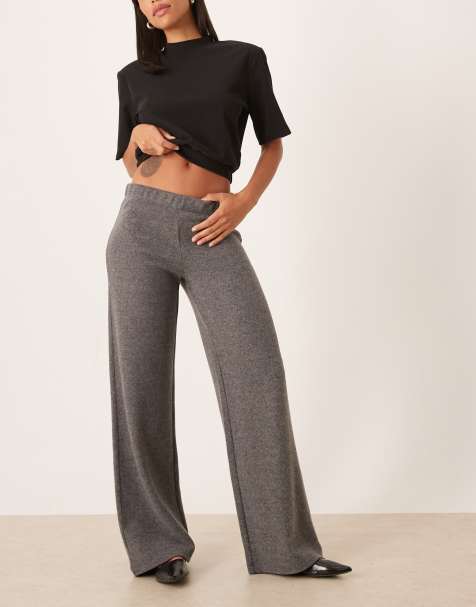ASOS DESIGN – Bardzo miękkie szare spodnie z szerokimi nogawkami - view 1