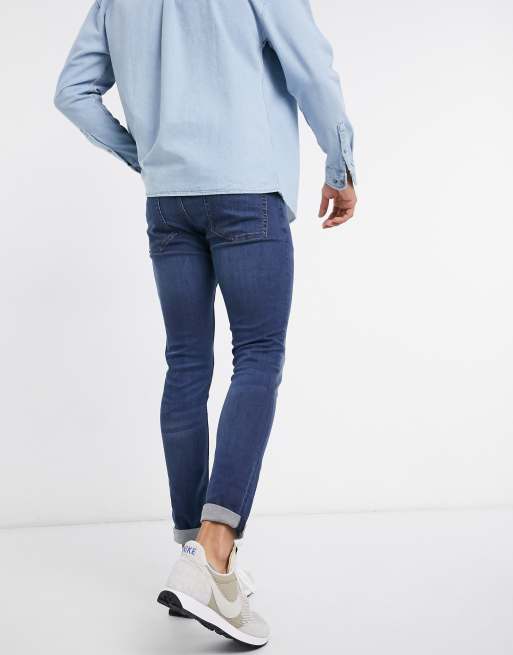 ASOS DESIGN –  Bardzo obcisłe jeansy z z ciemnoniebieskiego denimu, 2 z 4