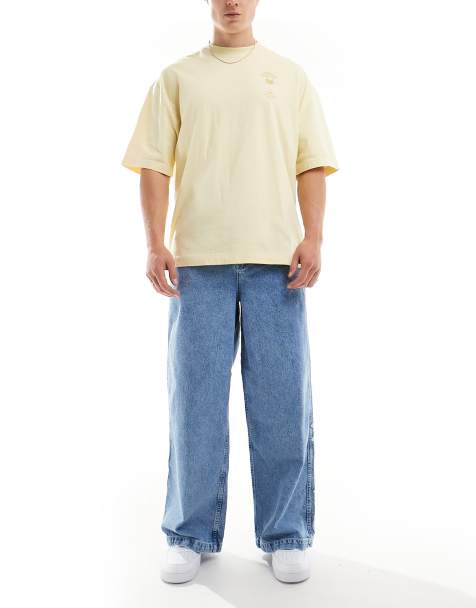 ASOS DESIGN – Bardzo obszerne niebieskie jeansy z logo z napisem ADS - view 1
