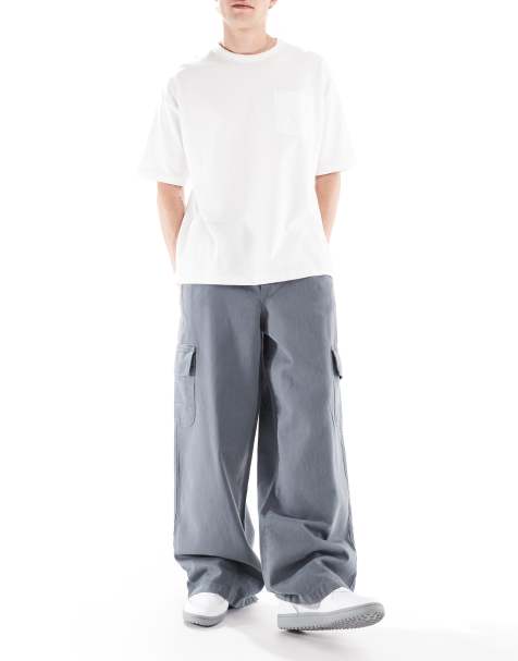 ASOS DESIGN loose pull on cargo in grey
