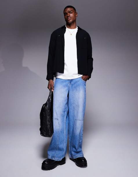 ASOS DESIGN – Bardzo szerokie jasnoniebieskie jeansy typu carpenter - view 1