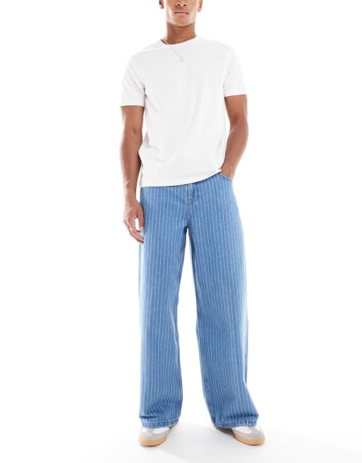 ASOS DESIGN – Bardzo szerokie jeansy w paski