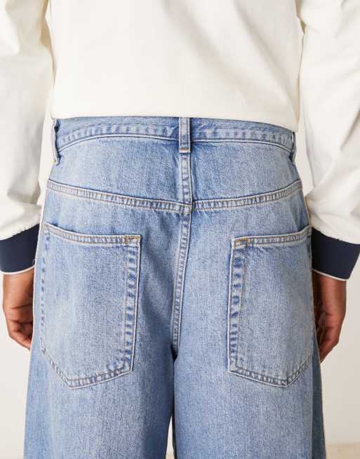 ASOS DESIGN – Bardzo szerokie niebieskie jeansy z lampasami, 4 z 5
