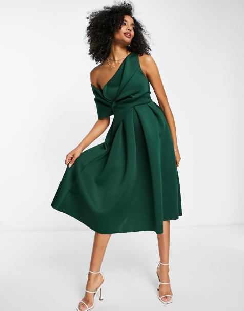 Elegant emerald green outlet cocktail dress