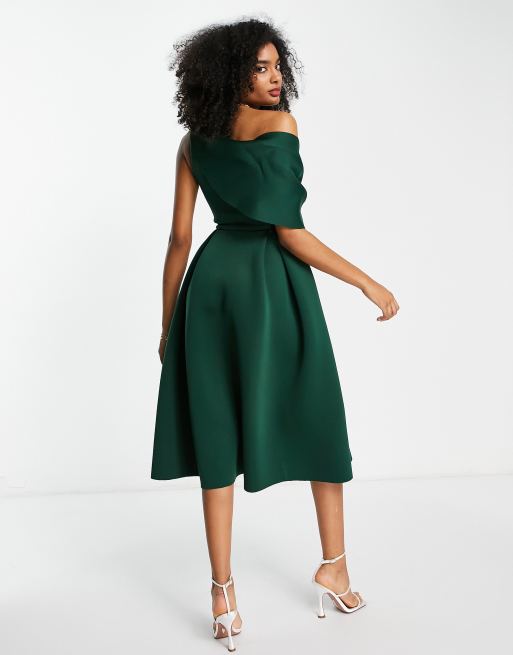 asos forest green dress