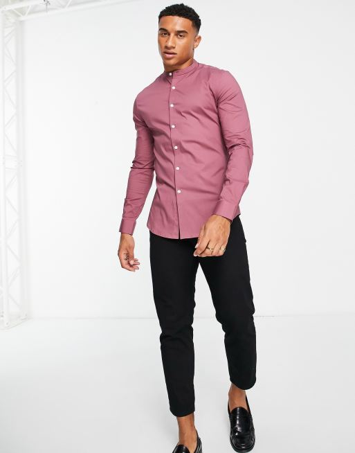 ASOS DESIGN – Bärfärgad skjorta med extra smal passform och murarkrage, 4 av 4