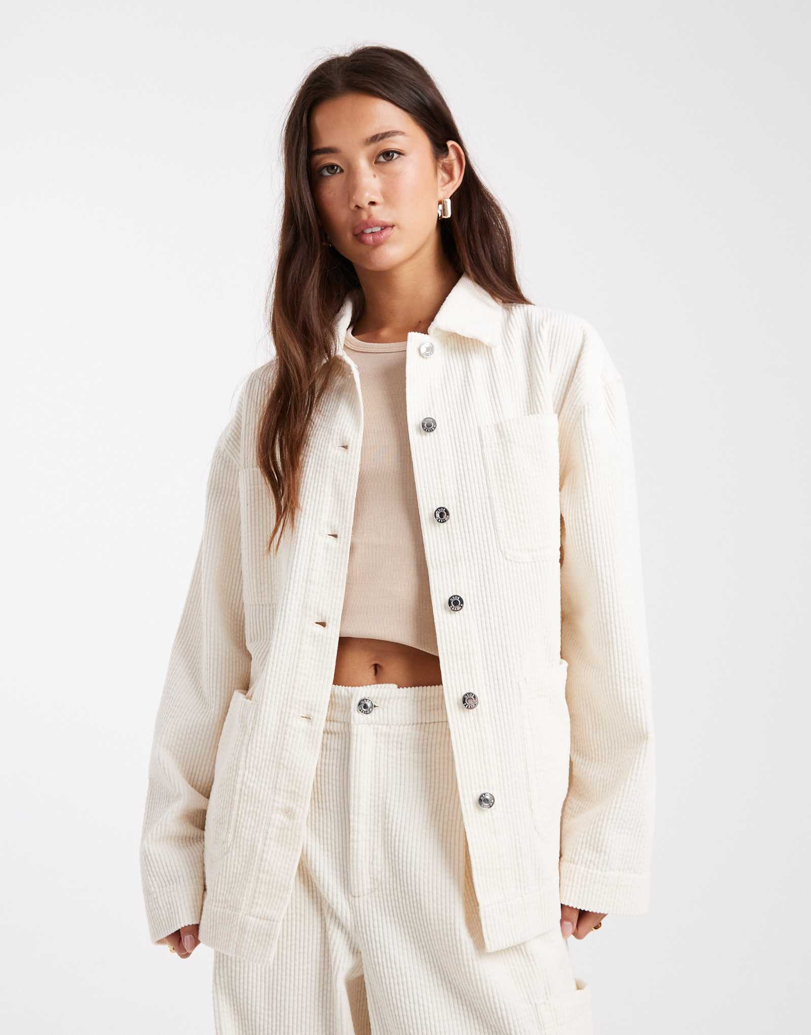 Куртка ASOS DESIGN barn из шнура зимнего белого цвета - часть комплекта