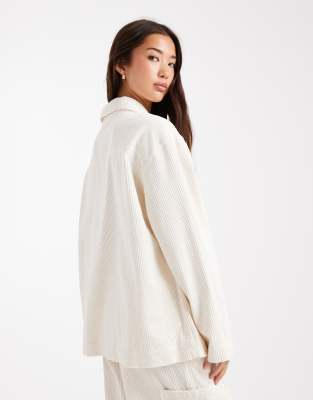 Asos Design Barn Jacket In White